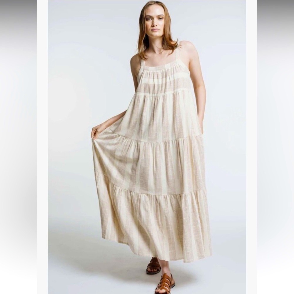 🤍 LAUDE The Label Organic Cotton Tiered Maxi Dress – Size M - Picture 6 of 14
